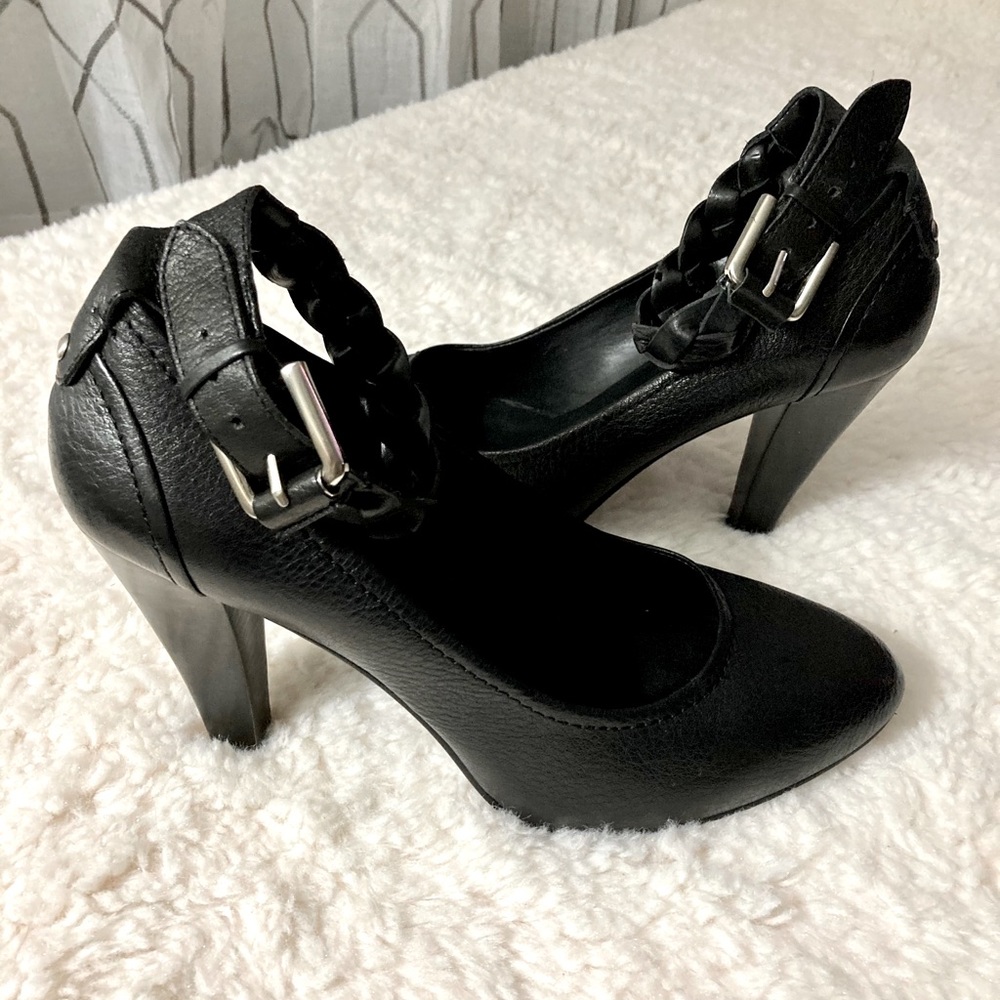 Black Leather Heels by Nine West